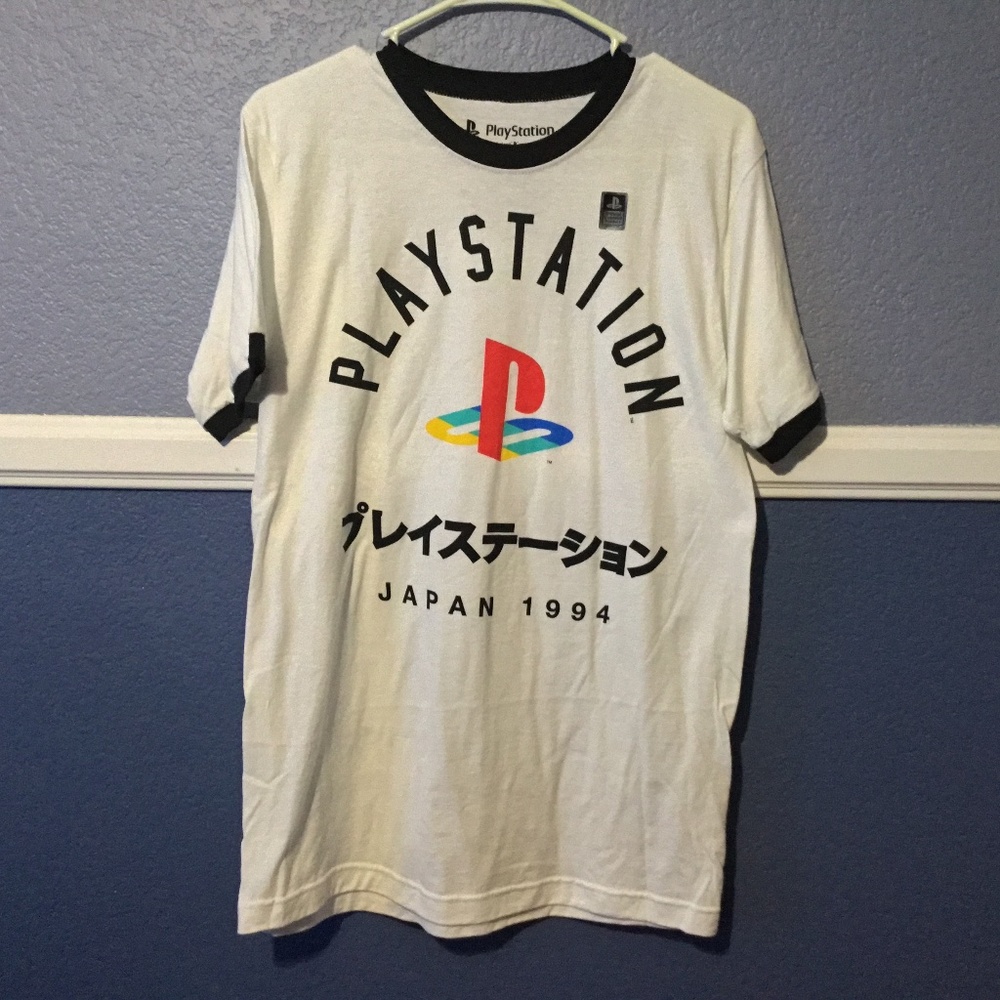 Classic PlayStation logo white tee shirt